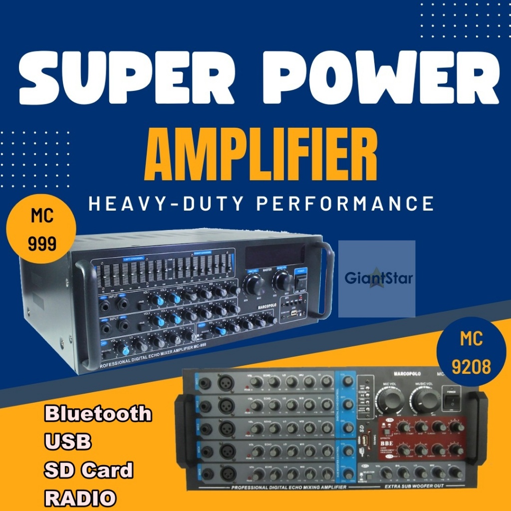 AMPLI KAROEKE MARCOPOLO MC-999 POWER AMPLIFIER MC999 USB BLUETOOTH ORIGINAL