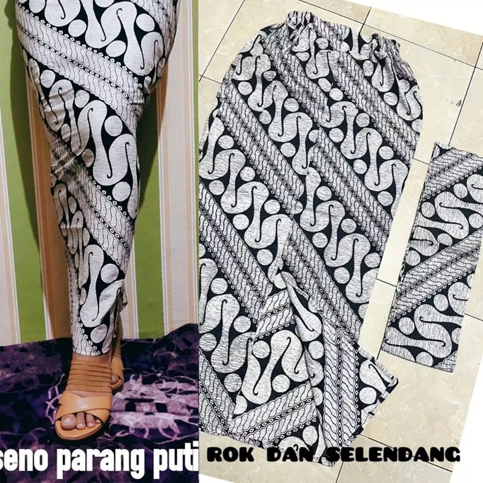 kain selendang dan rok poli ROK SELENDANG BATIK NEW MOTIF ROK SPAN PAKE BELAHAN KAMEN JADI BATIK TER
