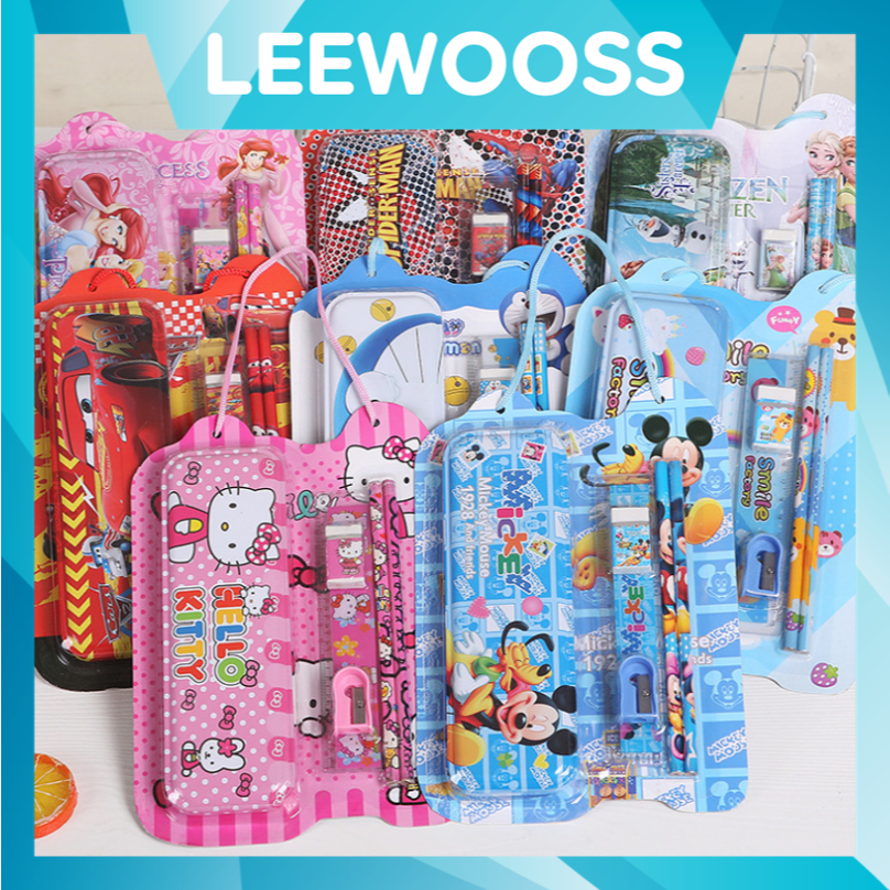 

LEEWOOSS S6139 Set Alat Tulis 6 in 1 Stationery Set Souvenir Anak Paket Alat Tulis Sekolah Fancy Set Anak Motif Karakter Lucu