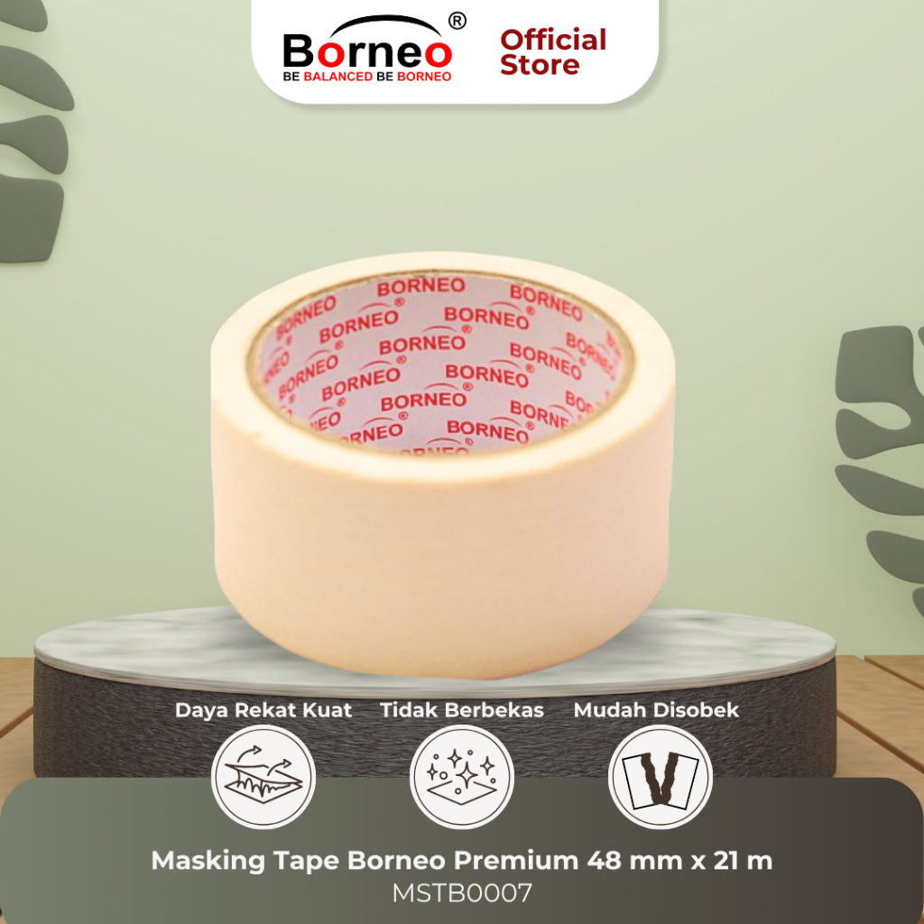 

Borneo Masking Tape / Lakban Kertas 48 mm x 21 m