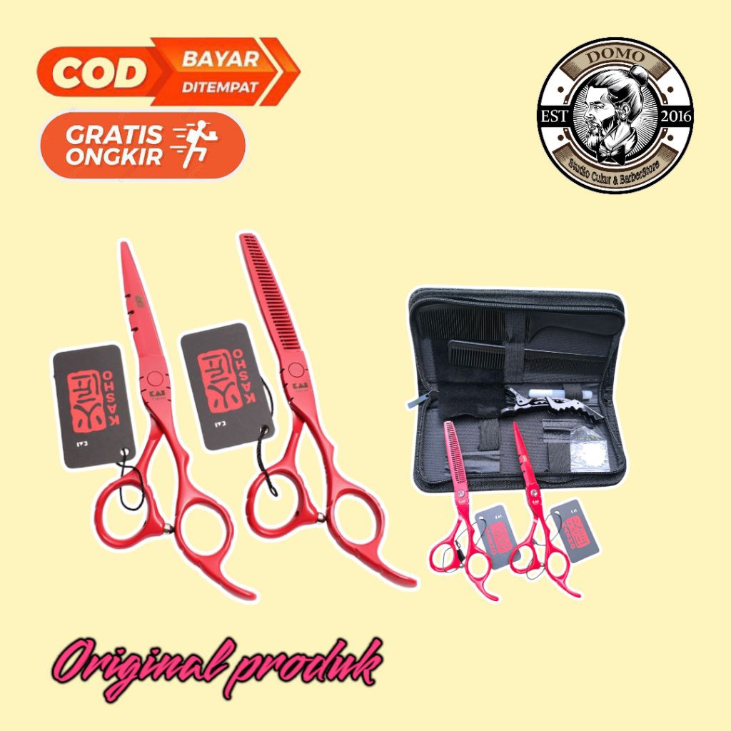 Gunting set potong rambut barbershop Kasho original