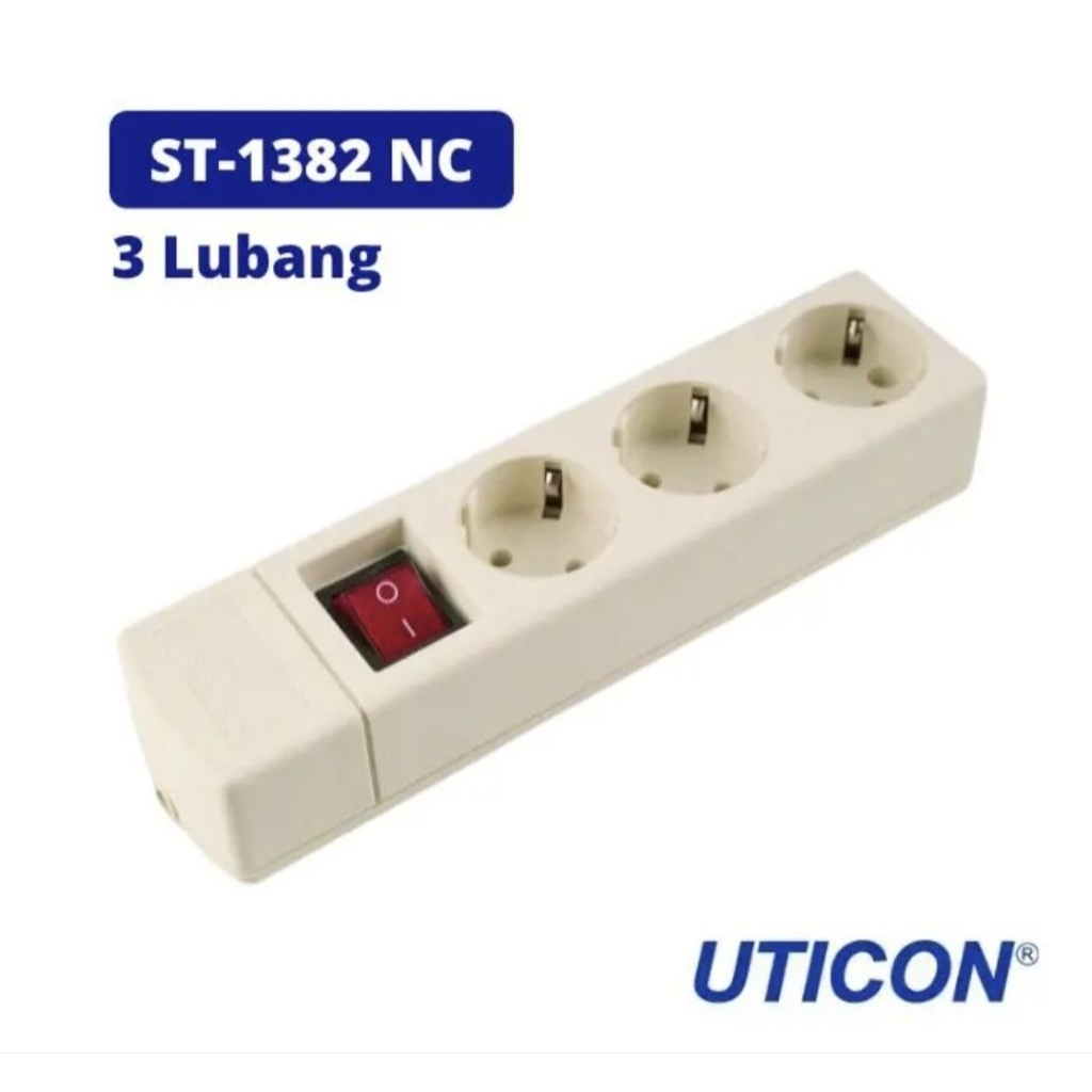 Stop Kontak + Saklar On Off Uticon ST 1382NC stop kontak uticon 3 lubang