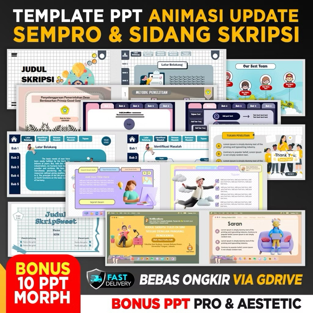 Template PPT Animasi Presentasi Sempro Sidang Skripsi Aesthetic