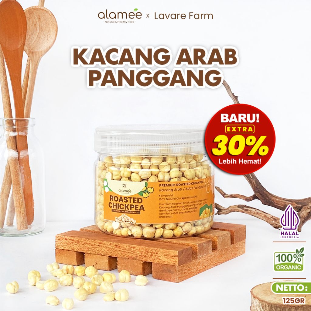 

ALAMEE Kacang Arab Chickpea Roasted Chickpeas Nut Adas Arap Gurih Matang Renyah Panggang 125gr BUMA