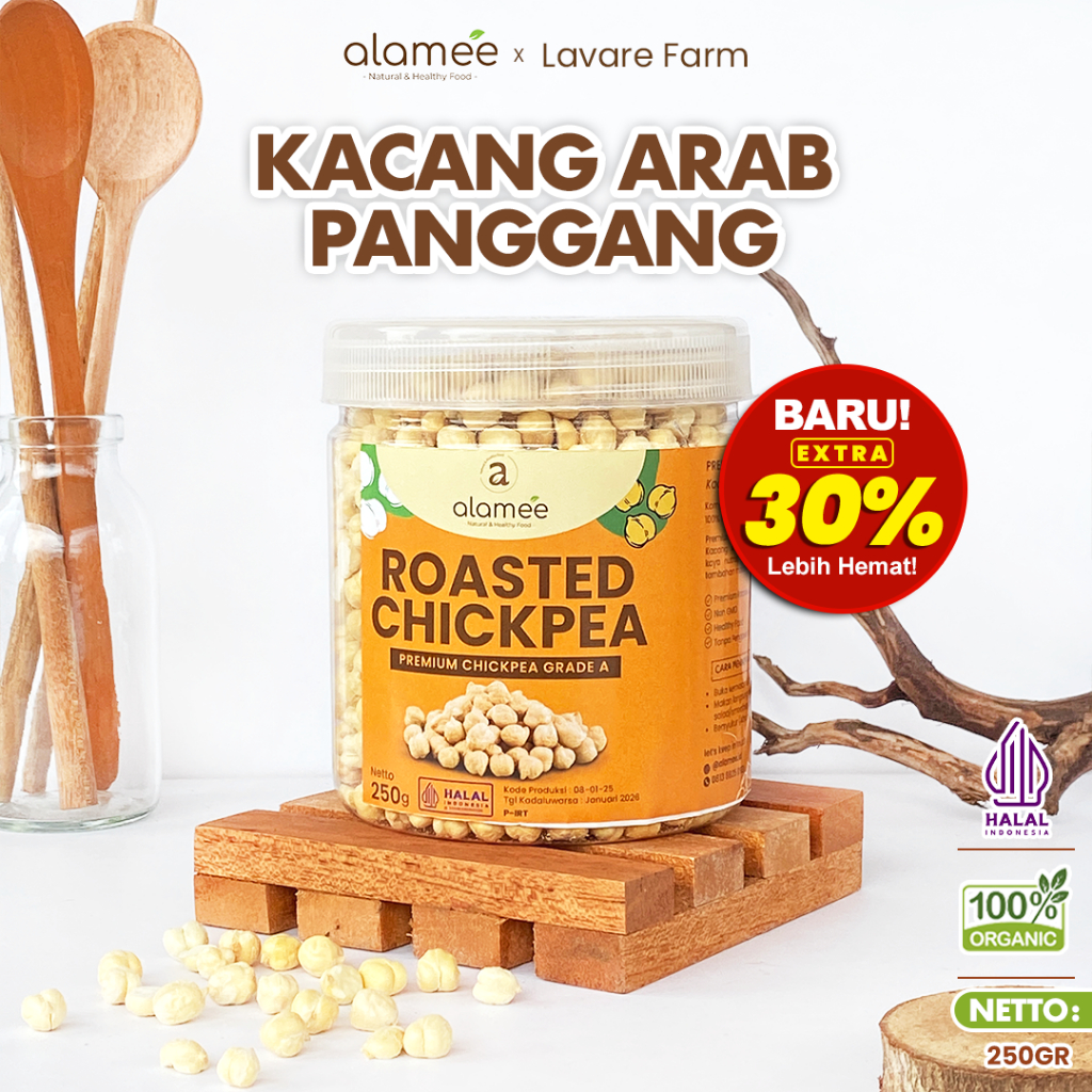 

ALAMEE Kacang Arab Roasted Chickpea Nut Adas Arap Gurih Matang Renyah Panggang Chickpeas 250gr BUMA