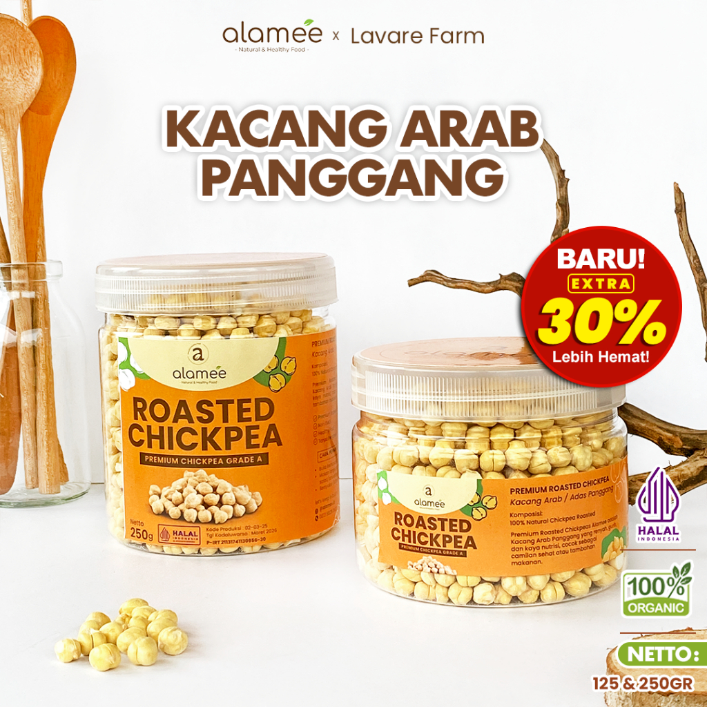 

ALAMEE Kacang Arab Panggang Roasted Chickpea Nut Adas Arap Gurih Matang Renyah Chickpeas Premium BUMA