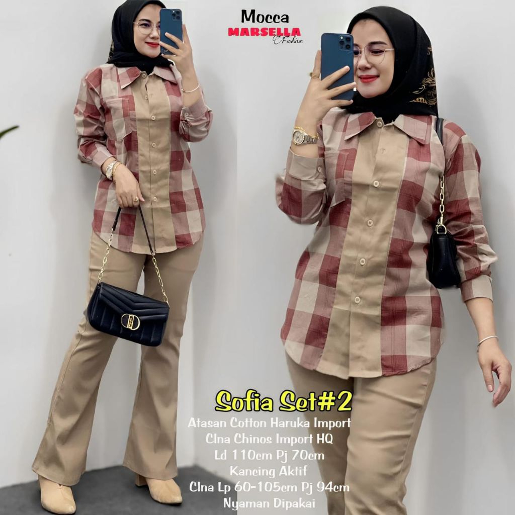 Sofia Set #2/Baju Setelan Dewasa/Baju Setelan Wanita/Baju Setelan Elegan/Baju Setelan Terbaru