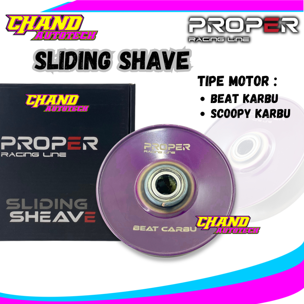 Pulley Belakang Sliding Sheave Proper Beat Karbu Scoopy Karbu Pulley CVT Belakang Proper Racing Line