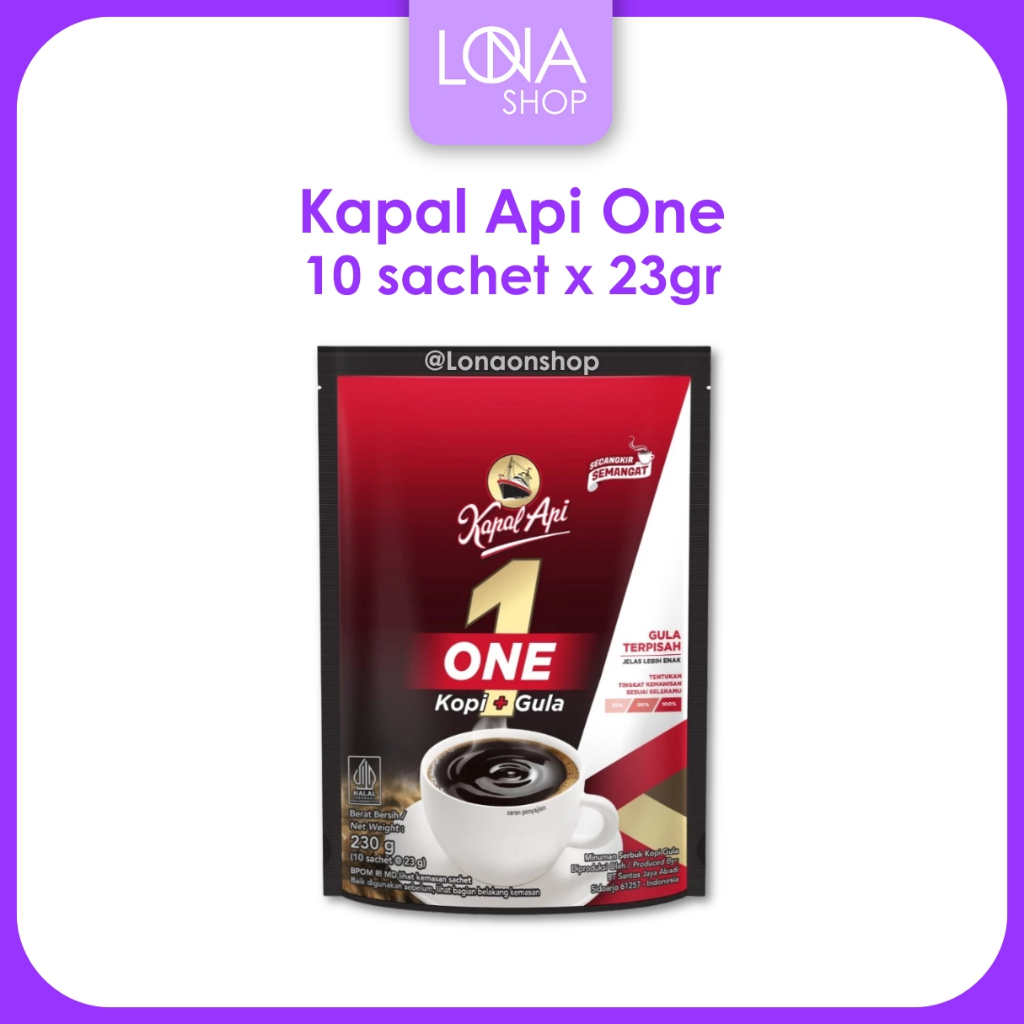 

Kapal Api One Bag 10x23gr / Kopi + Gula Terpisah at Lonaonshop