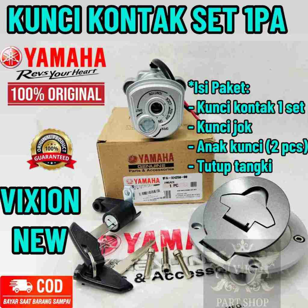 KUNCI KONTAK VIXION NEW+JOK KODE-1PA ORIGINAL ASLI YAMAHA PRESISI MOTOR VIXION NEW KUALITAS ORI YGP.