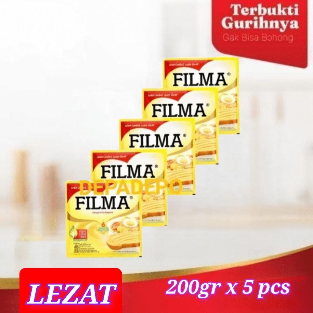 

Filma Margarine 200gr x 5 pcs - Margarin Serbaguna untuk Kue Dan Masakan Lezat