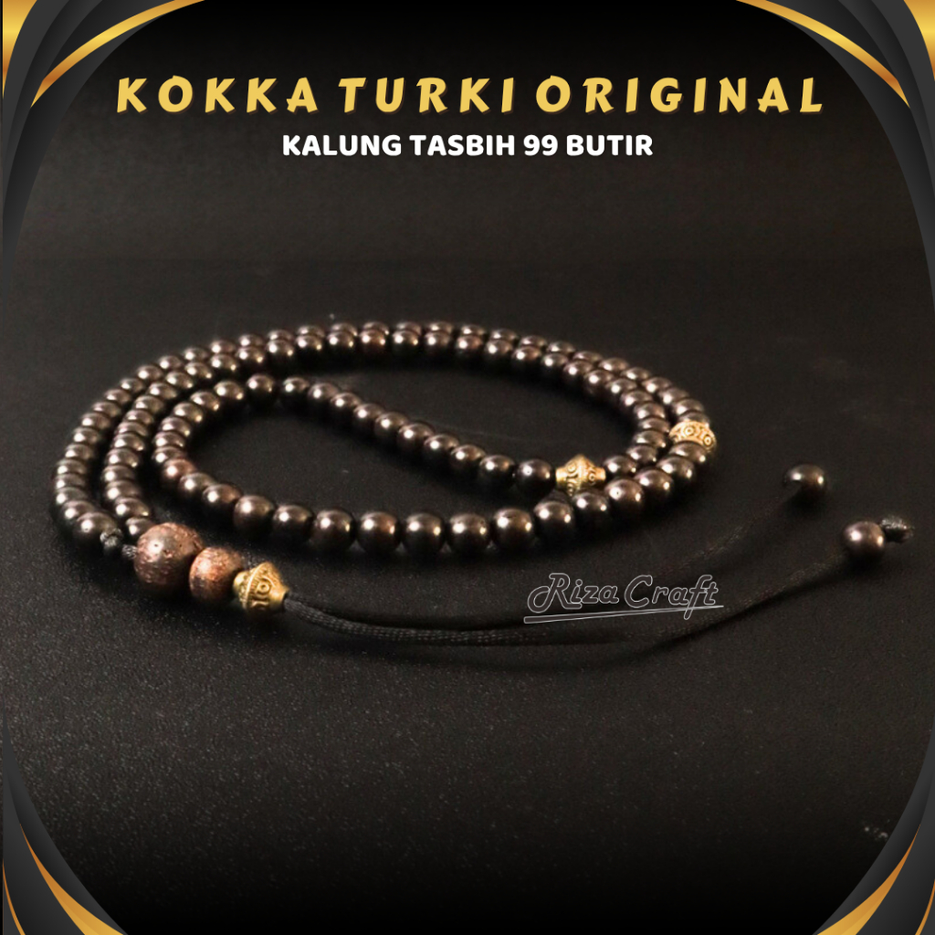Kalung Tasbih Tasbeh 99 Butir Kecil Cantik Premium Kayu Koka Kokka Kaokah Asli 100% Pria Wanita Kere