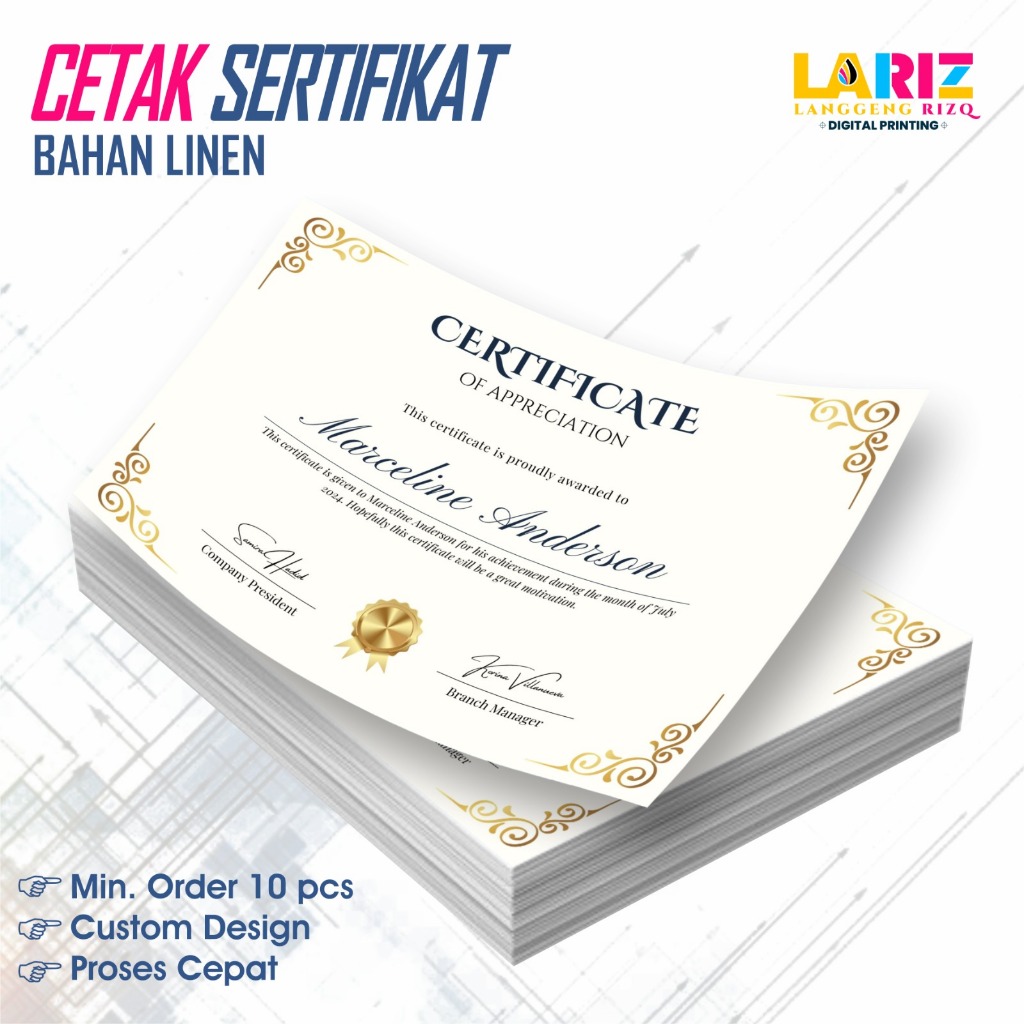 

CETAK SERTIFIKAT IJAZAH BAHAN LINEN