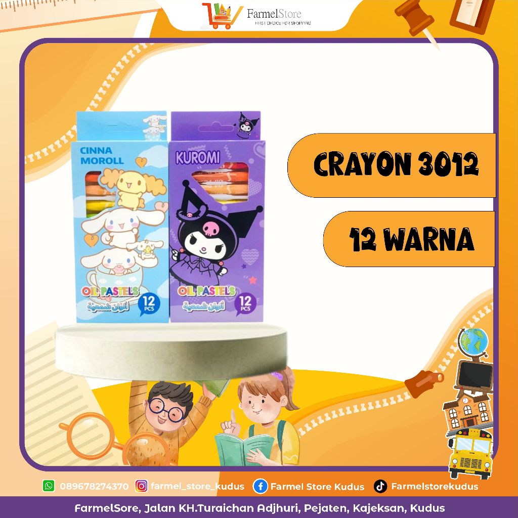 

Crayon Oil Pastel Karakter(Isi 12 Warna)