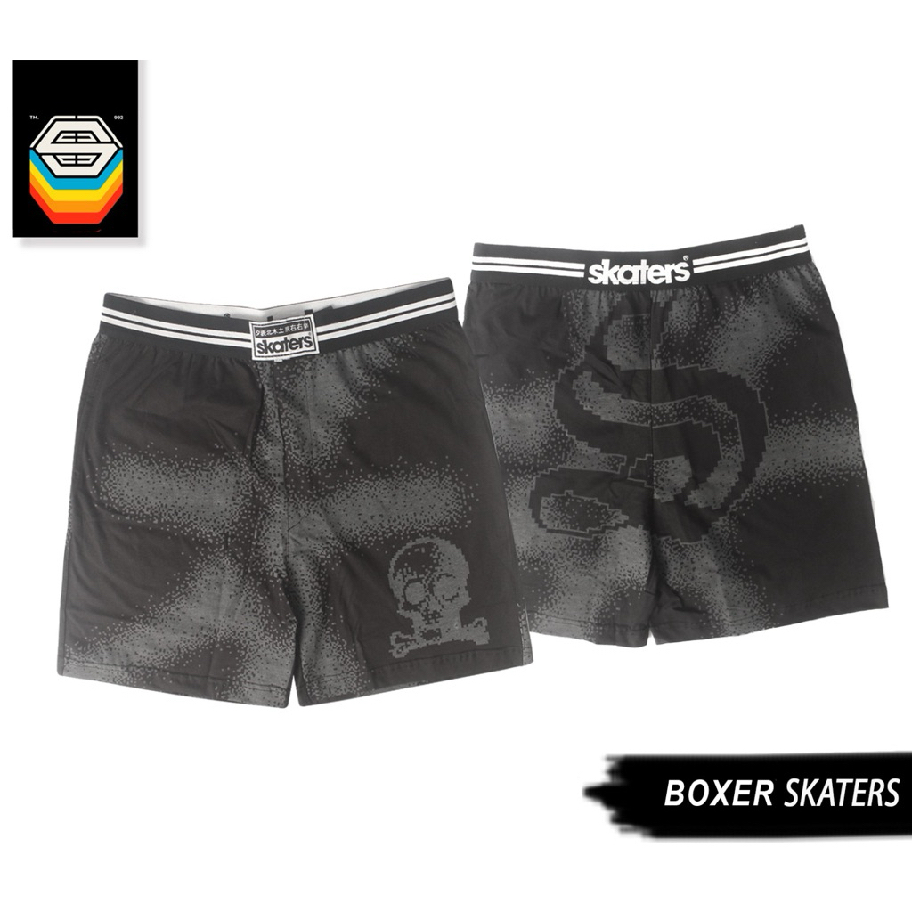 Skaters Boxer Sablon Printing Hitam YF001
