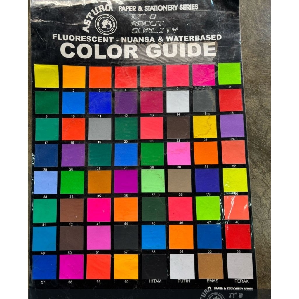 

Asturo Paper Flourescent Series Size 40 x 60 cm - Pack isi 50 Pcs.