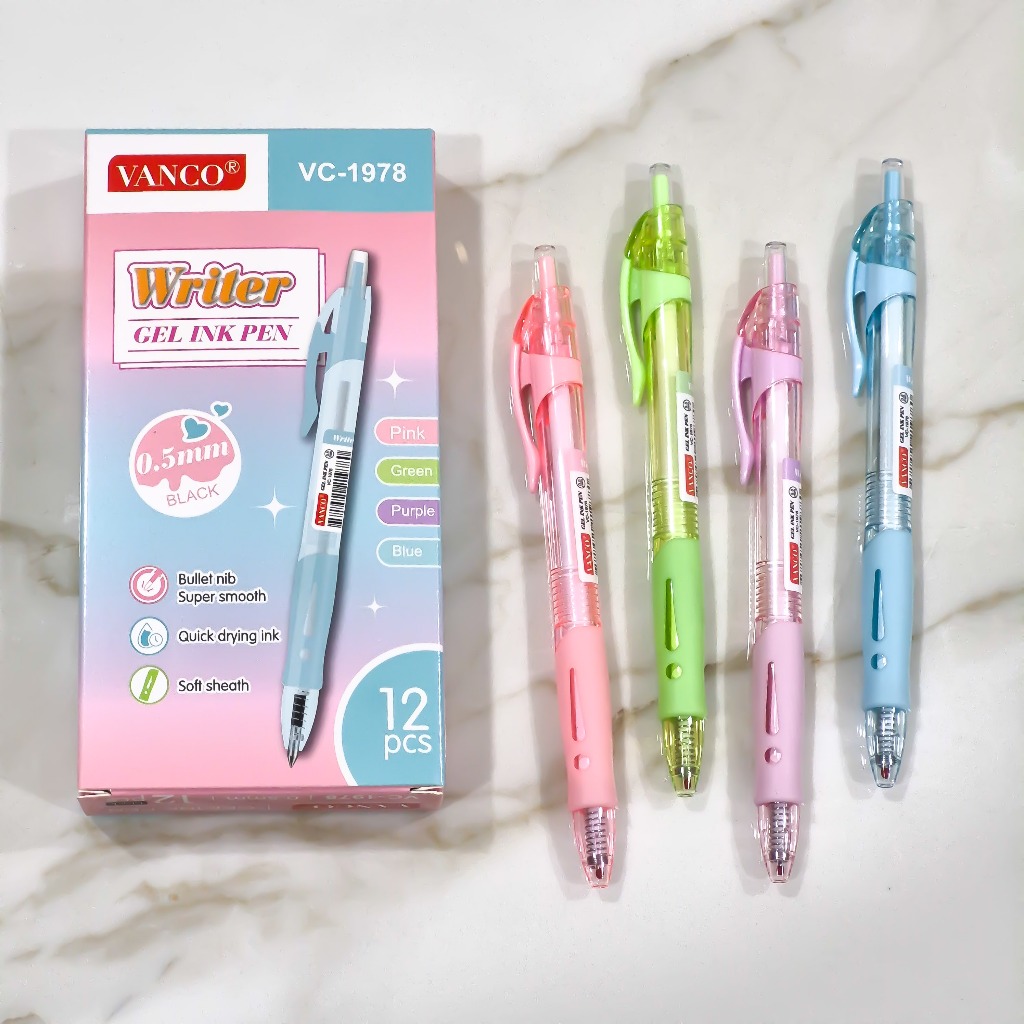 

[1 LSN / 12 PCS] GEL PEN VANCO VC-1978 MACARON