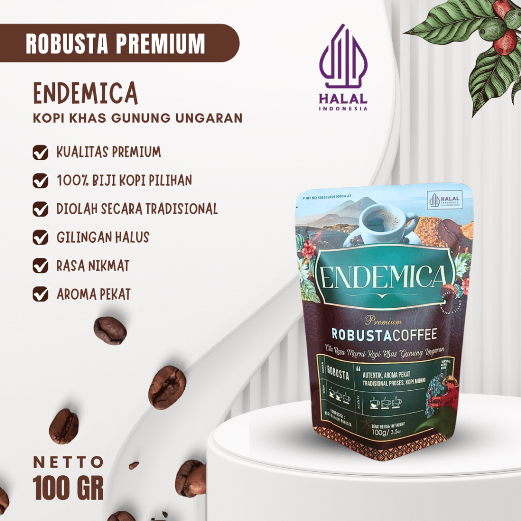 

[100gr] Kopi Robusta ENDEMICA - 100% Kopi Robusta Premium Khas Gunung Ungaran
