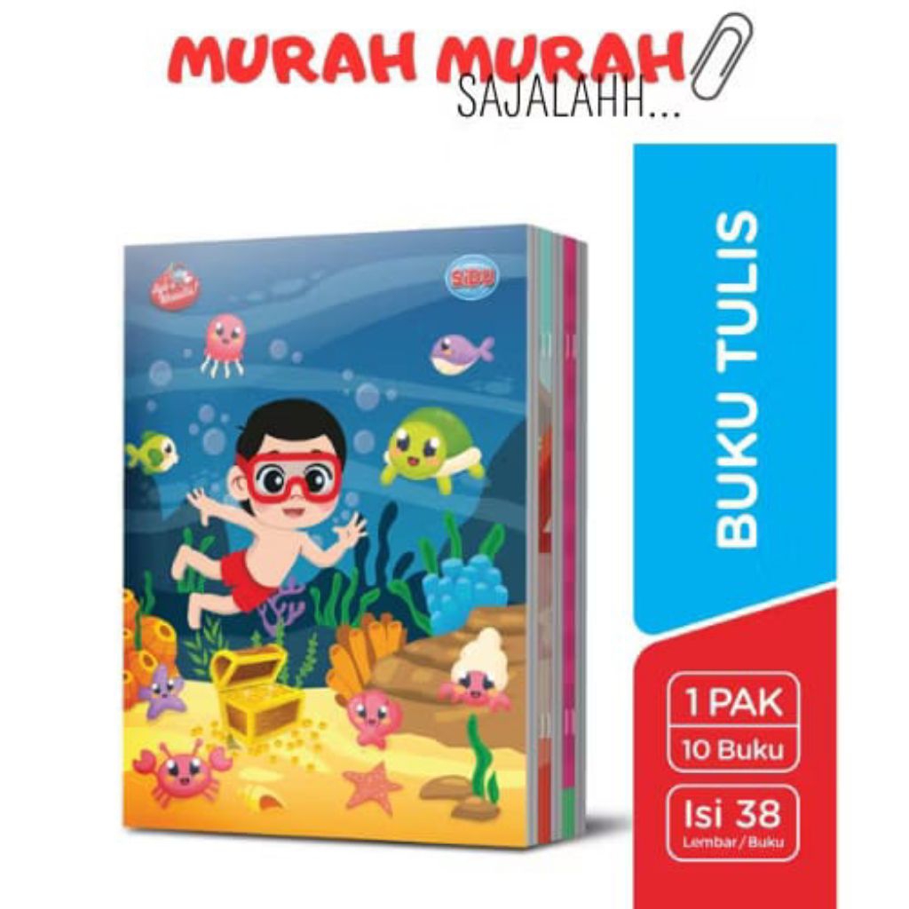 

( 1 pack ) Buku Tulis SIDU Sinar Dunia 38 lembar ( isi 10 buku) / Skola 38