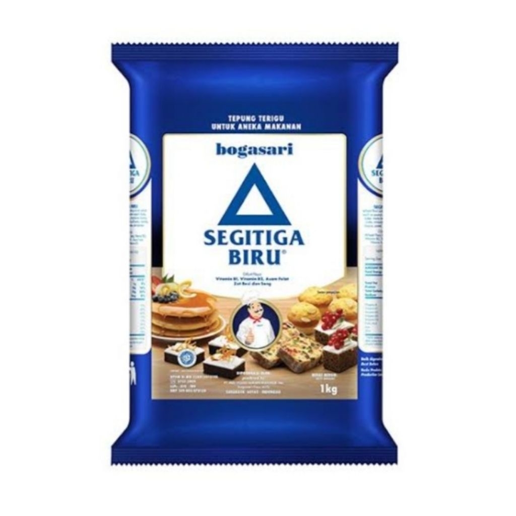 

Terigu Bogasari Premium Segita Biru kemasan 1 Kg