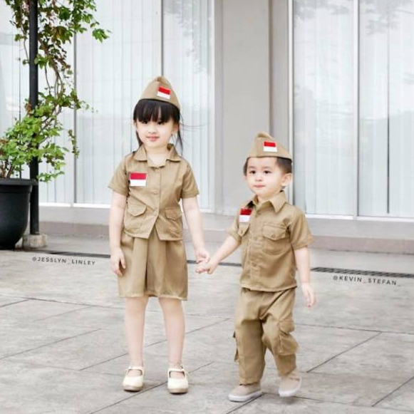 Azzafran - Kostum Pejuang Anak Laki-Laki & Perempuan | Seragam Hari Pahlawan