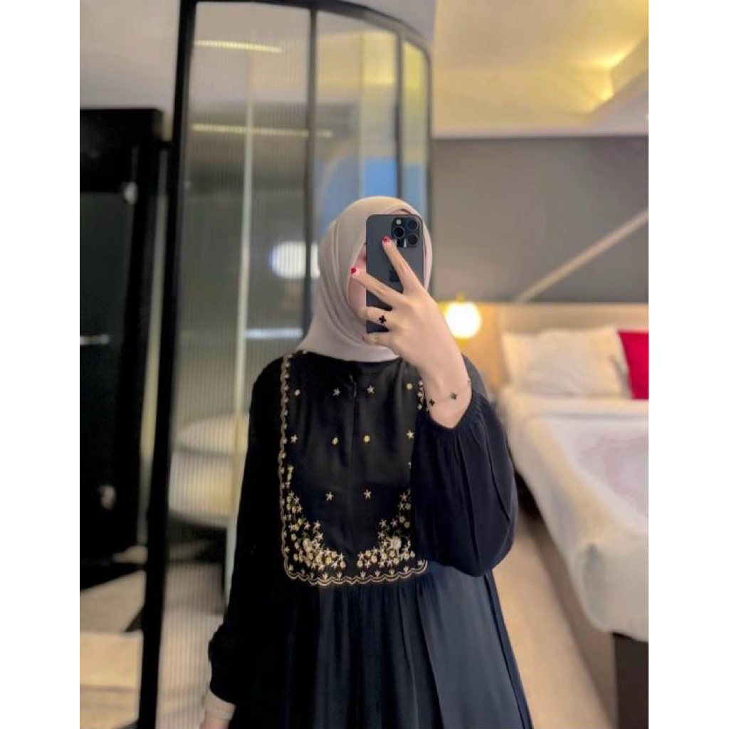 Mecca Dress Gamis Rayon Bordir Gamis Daily Busui Friendly