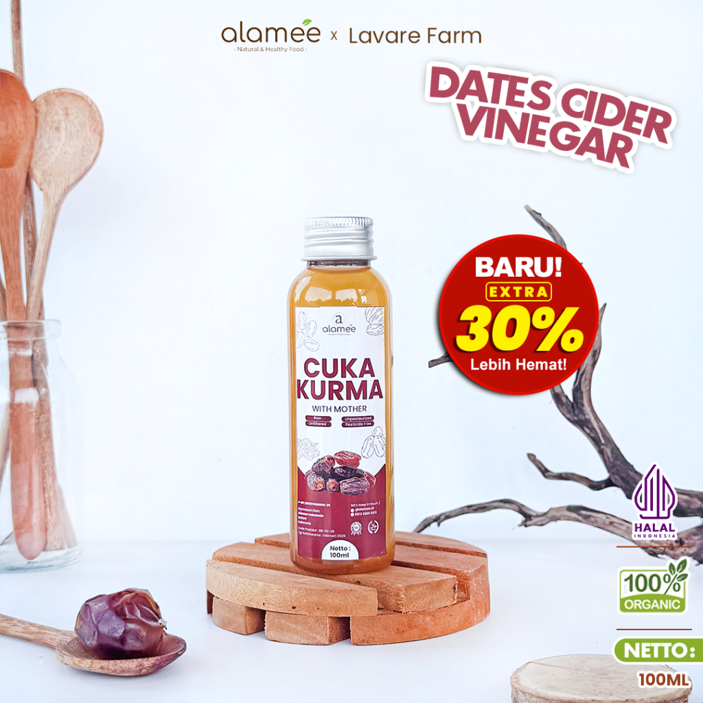 

ALAMEE Cuka Kurma With Mother Original Dates Cider Vinegar Fermentasi Probiotik Herbal 100ml BUMA