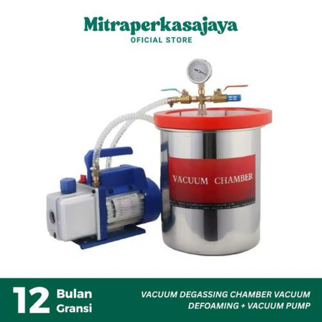 Vacuum Chamber 9 galon (34 L) + Vacuum Pump 1 hp