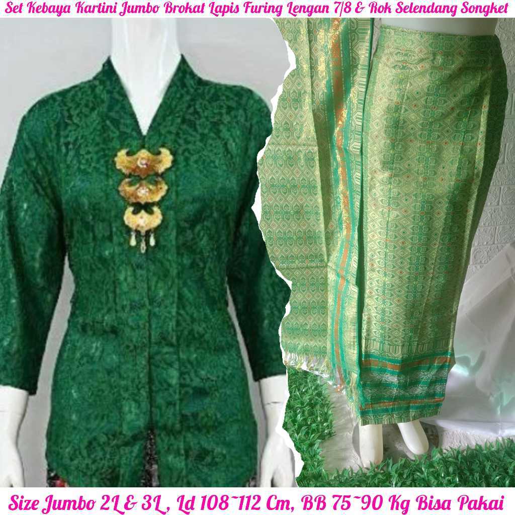 Kebaya Modern Medan Kebaya Jadi Size Jumbo Set Kebaya Kartini Brokat Semi Prancis Lapis Full Furing 