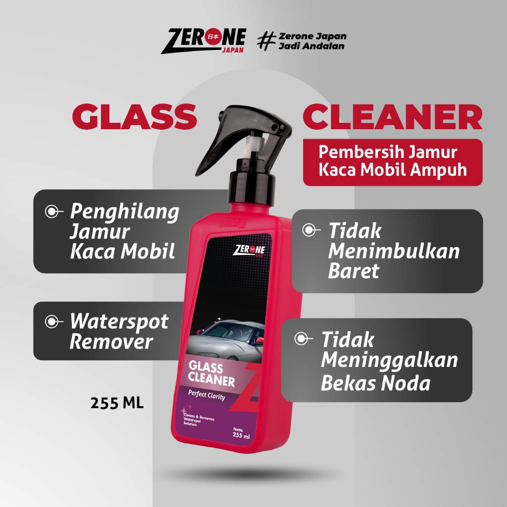 Zerone Japan Glass Cleaner Coating Penghilang Noda Pembersih Jamur Kaca Mobil Waterspot Remover