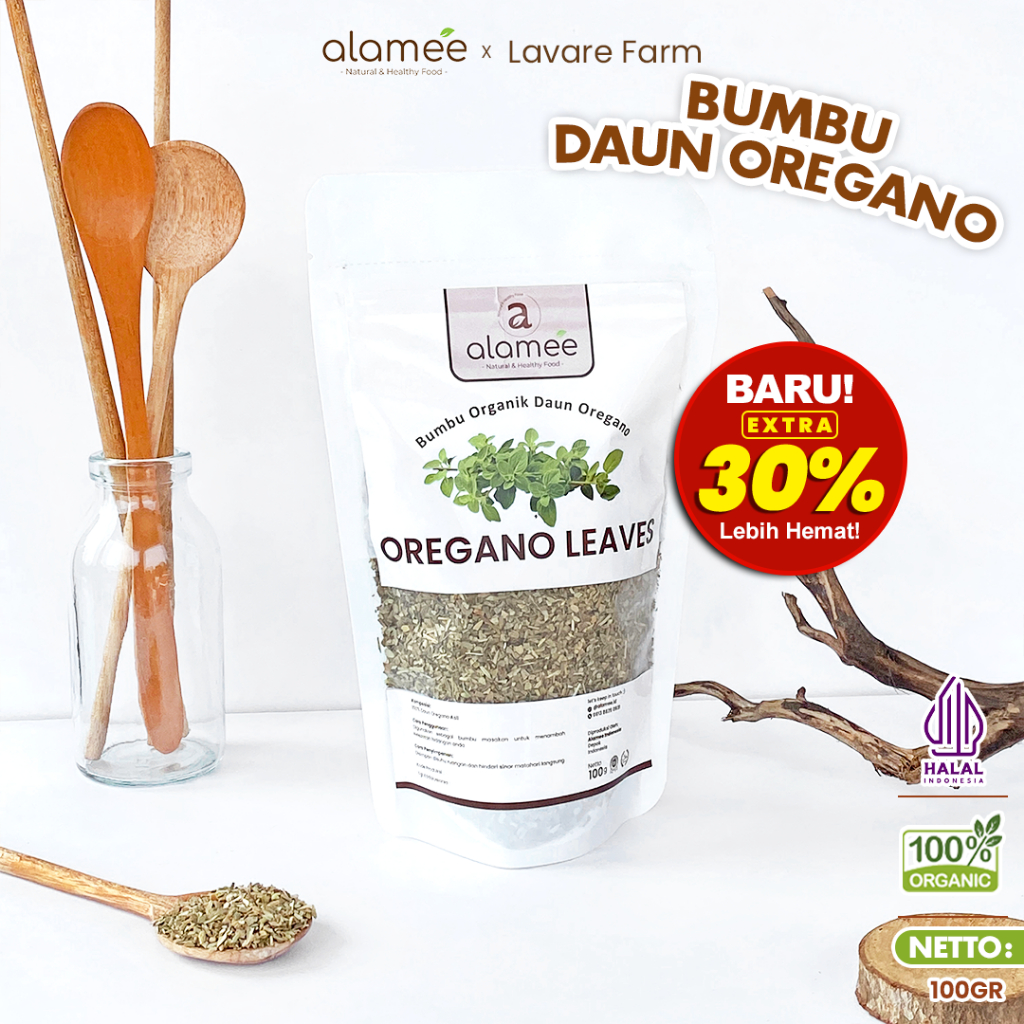 

Daun Oregano Kering Dried Leaves Flakes Garnish Murni Asli Tanpa Campuran Bumbu Organik 100gram