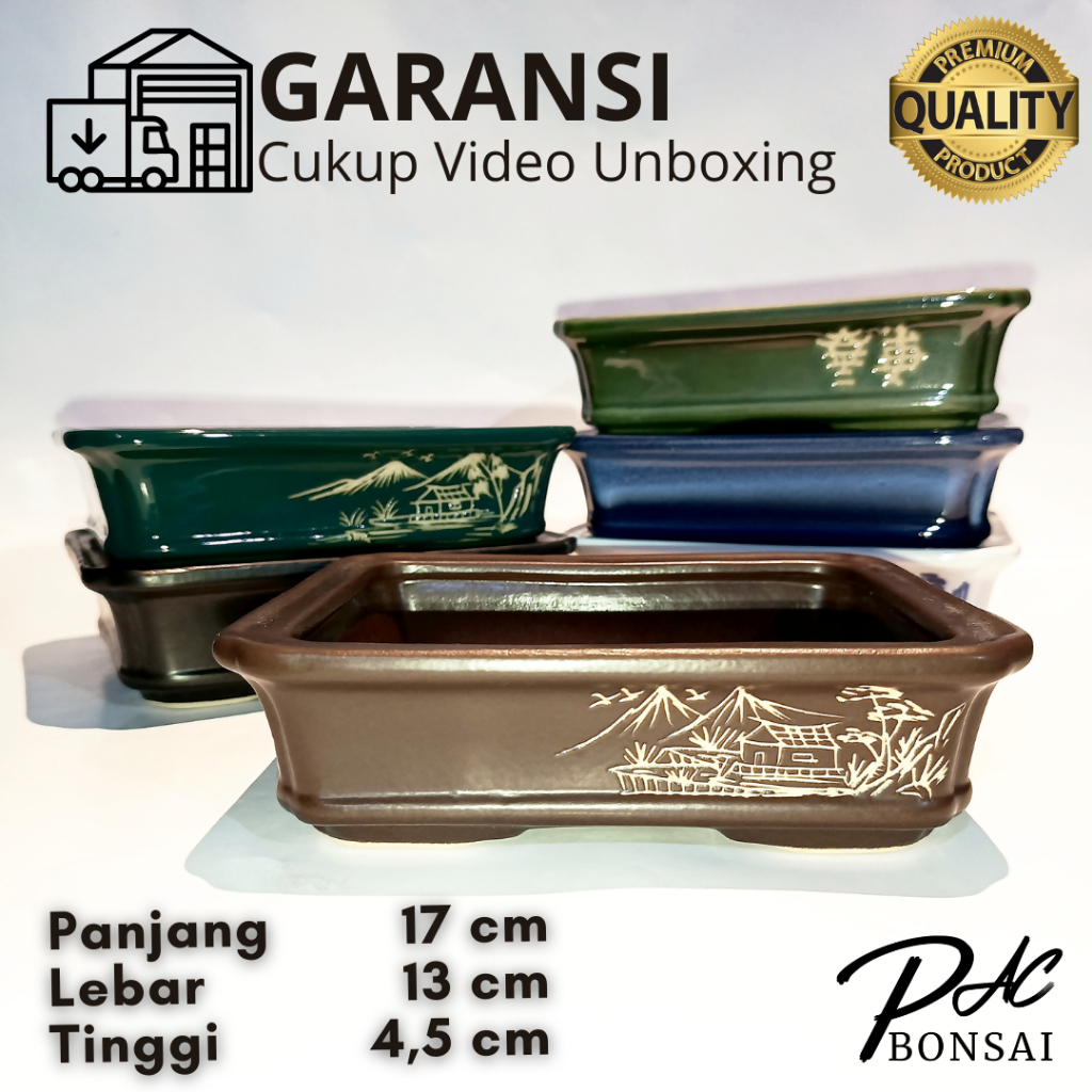 Pot Keramik Bonsai | Sukulen | Kaktus | Bunga | Adenium | Bonsai Ukuran Small