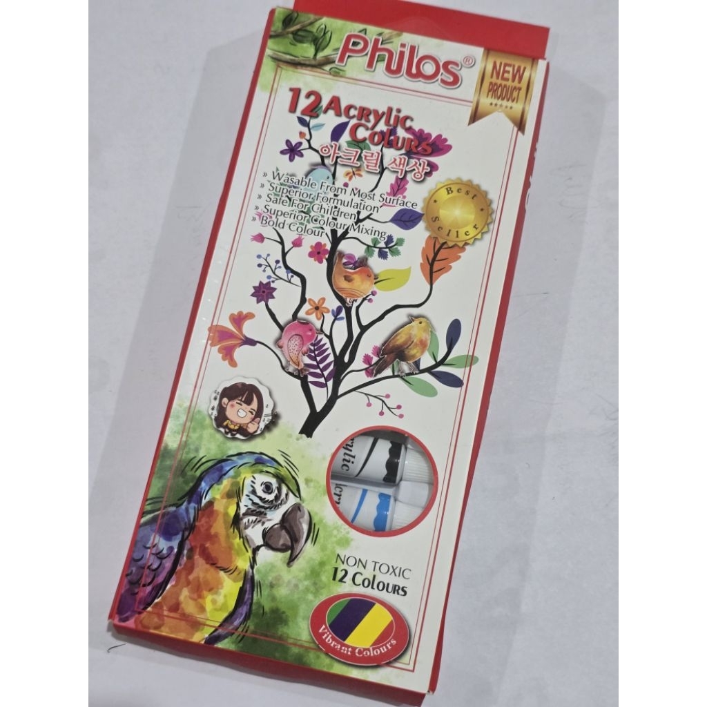 

CAT ACRYLIC PHILOS 9 ML TUBE ISI 12 WARNA CAT AKRILIK PHILOS 12 COLOUR 9 ML