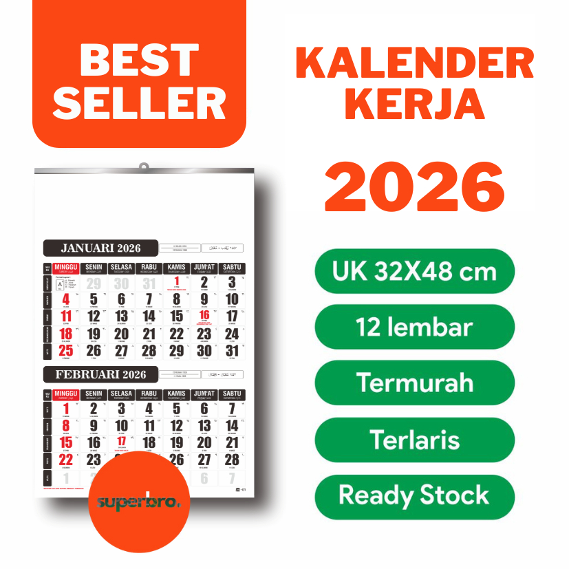 

KALENDER DINDING 2026 POLOS EKONOMIS 6 LEMBAR UKURAN STANDAR