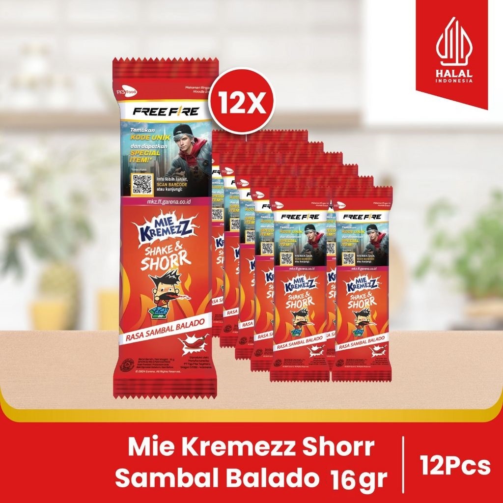 

Paket Bundling - Mie Kremezz Shorr - Sambal Balado - 16gr - 12pcs