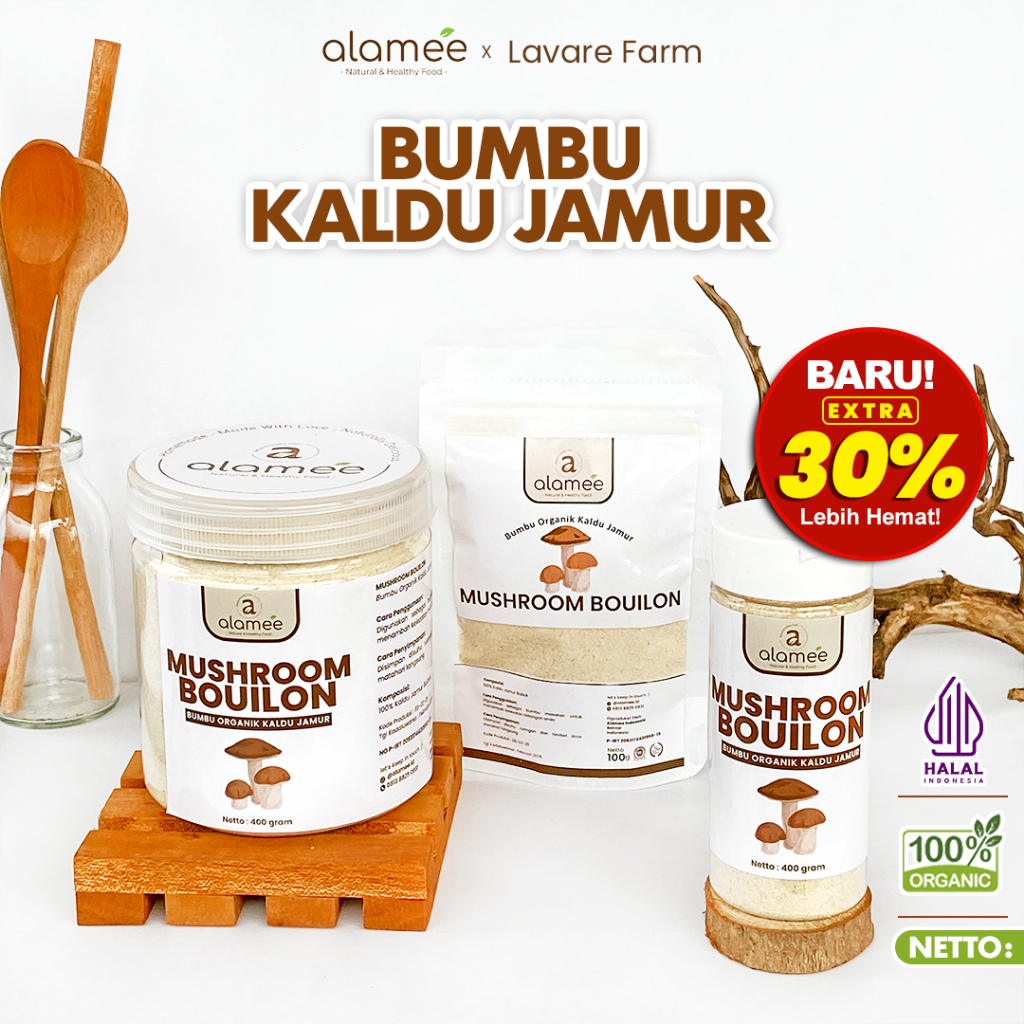 

Kaldu Jamur Organik Mushroom Stock Powder Bouilon Penyedap Rasa Bumbu Dapur Masak Bumbu toples praktis