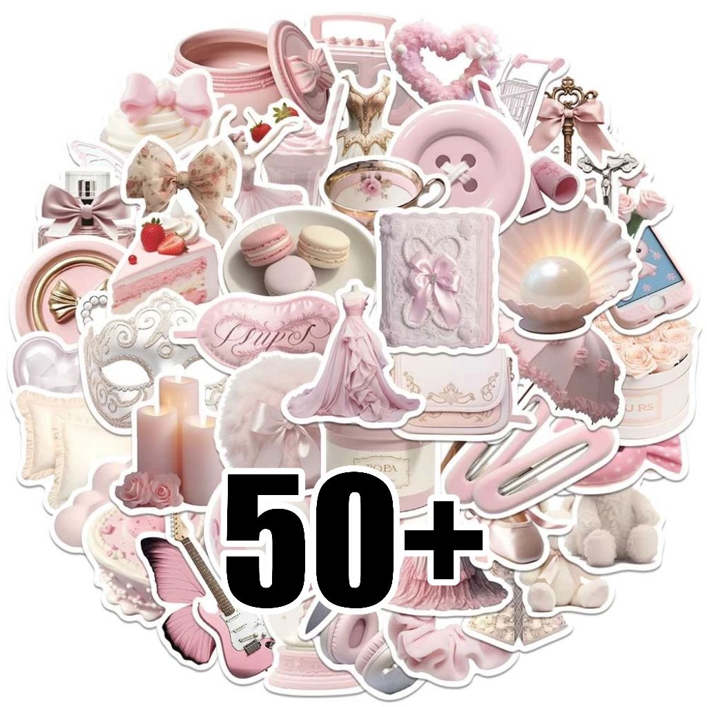 

STICKER SOFT PINK AESTHETIC-STICKER PACK COQUETTE VIRAL-STICKER MOTOR/HELM/LAPTOP/TUMBLER/LEMARI
