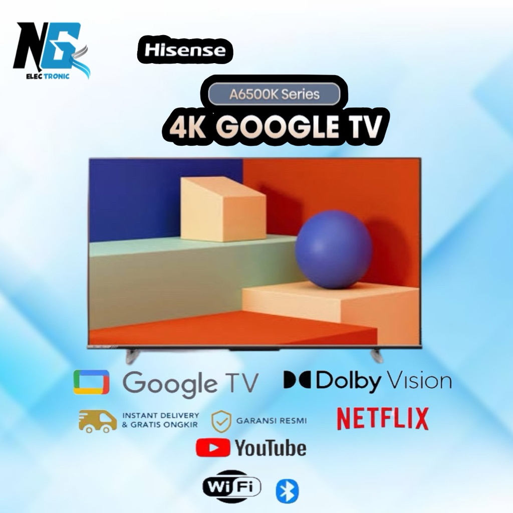 HISENSE SMART TV GOOGLE TV 50 INCH UHD 4K HDR 50A6500K