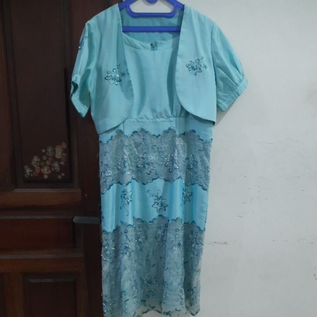 dress biru tosca preloved