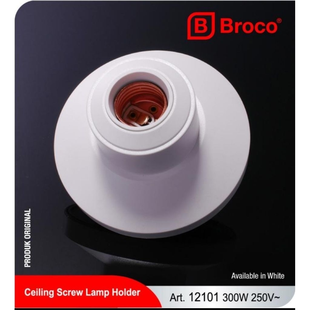 Fitting Lampu Plafon LUX BROCO 12101 Fitting Tempat Lampu Plafon Bulat Besar
