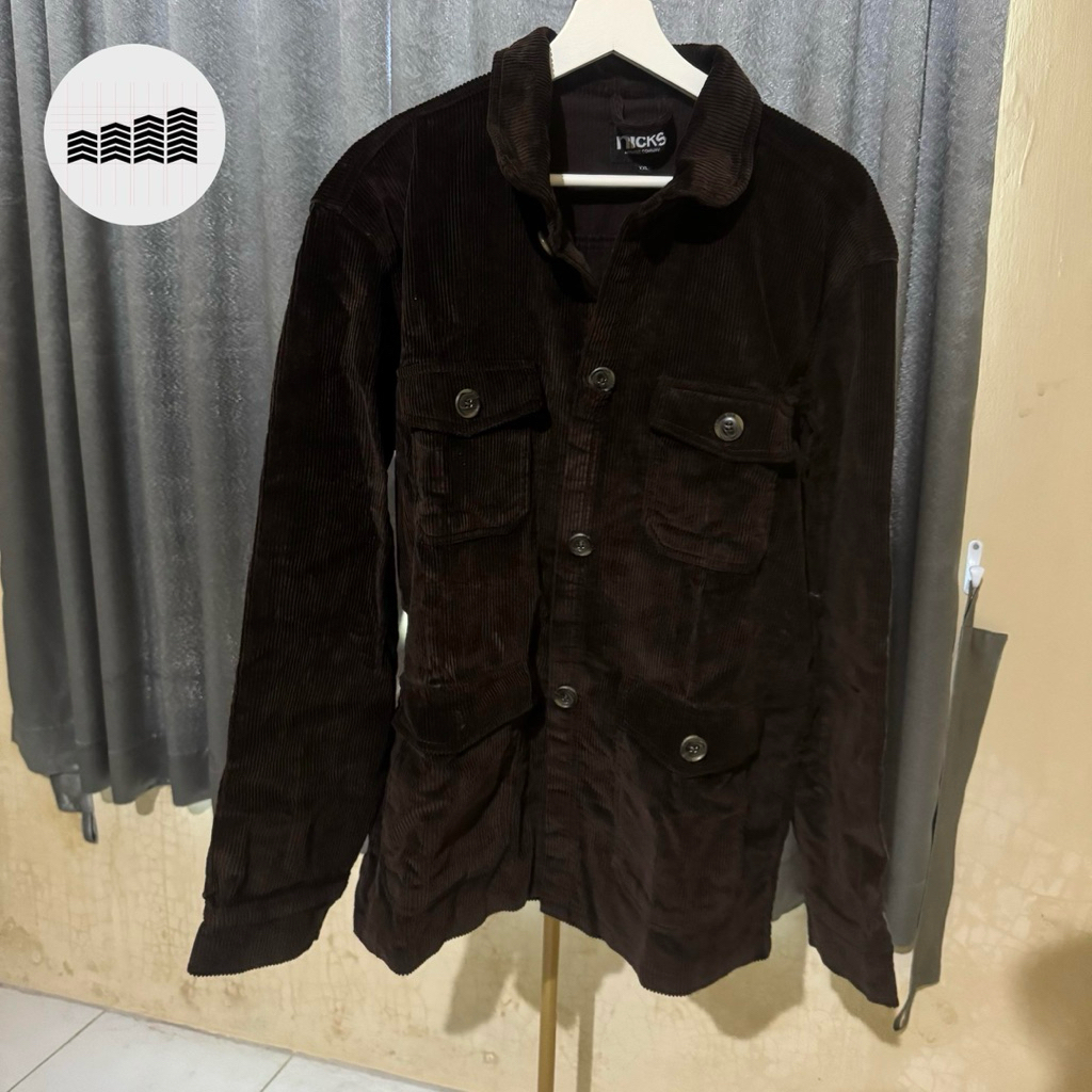 Nicks.co - Over Shirt Outer Brown Corduroy Unisex Size XXL Mint Condition