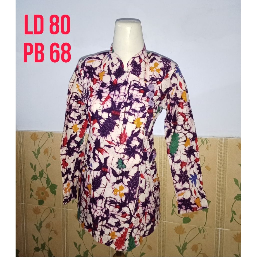 Atasan Seragam Batik Kerja Guru Ungu PRELOVED