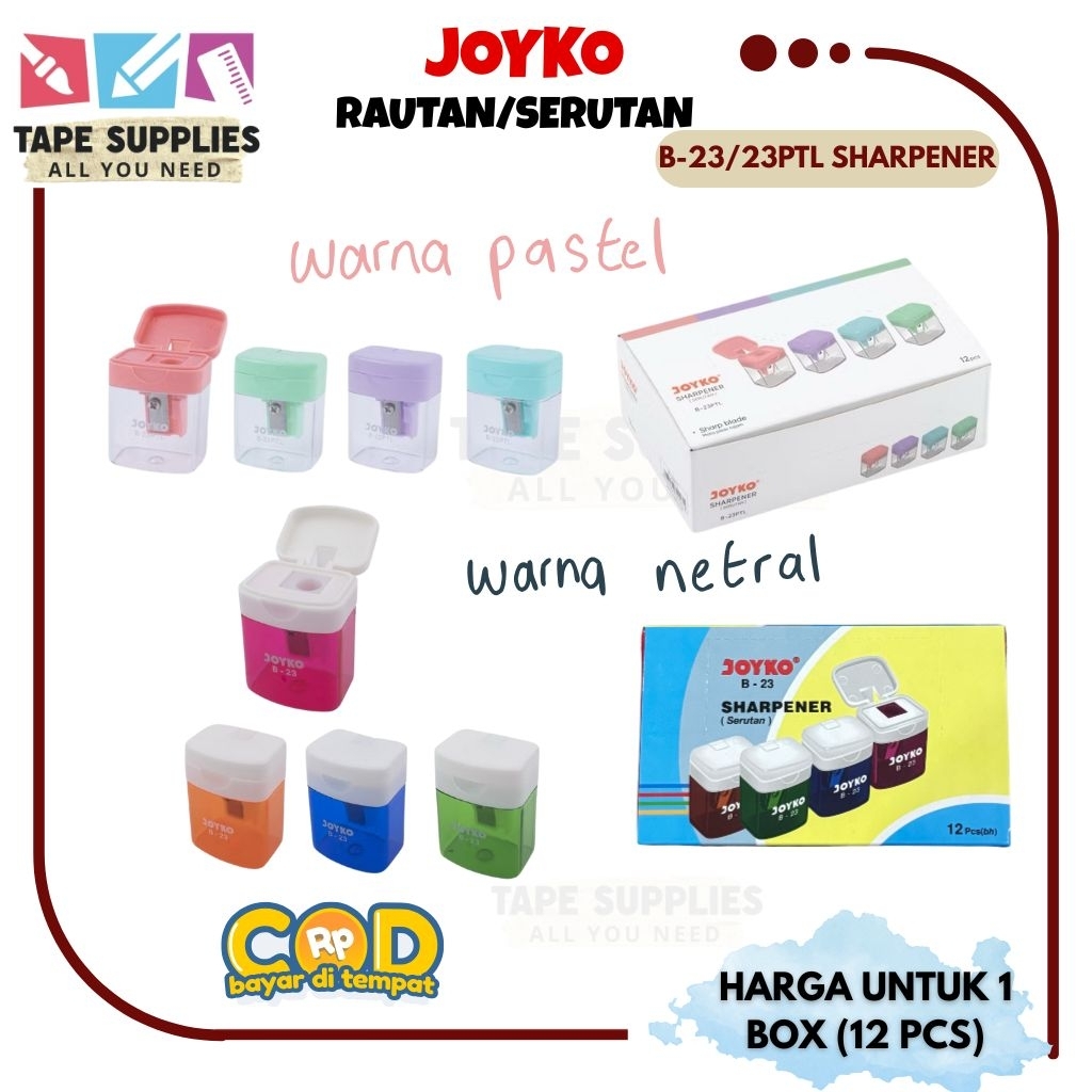 

(1 PAK / 12 BUAH) Rautan/Serutan Pensil JOYKO B-23/23PTL