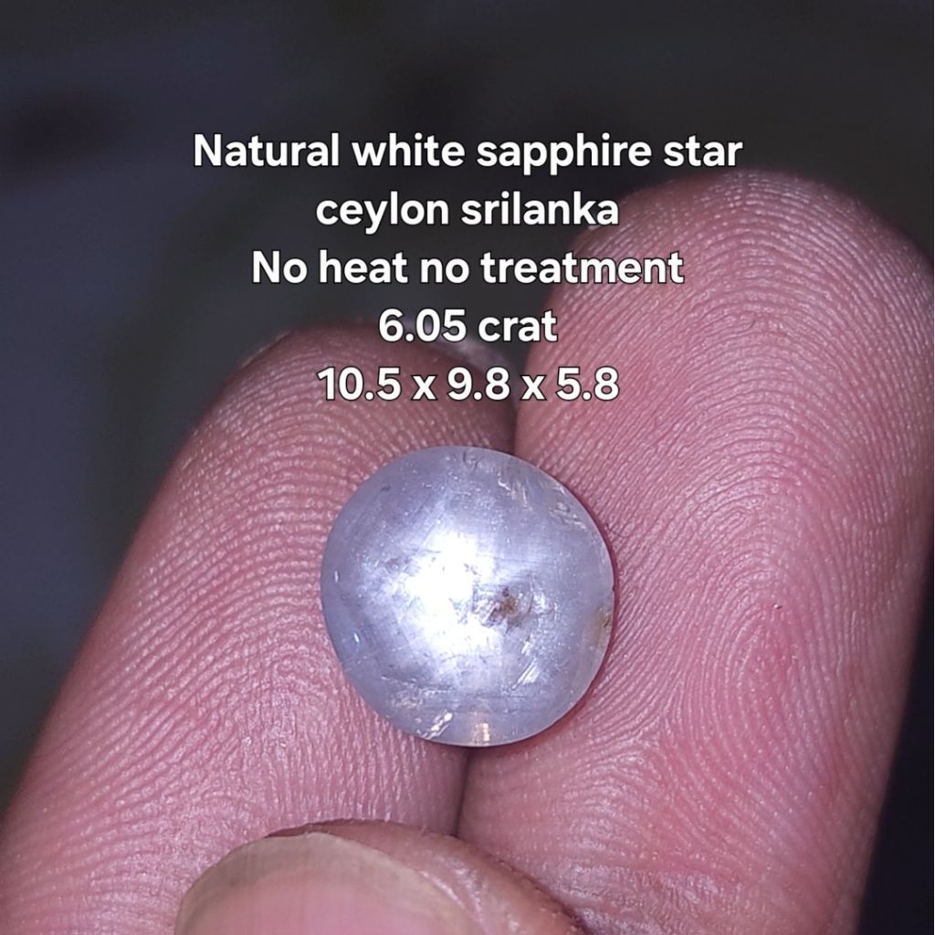 natural white sapphire star ceylon safir srilanka no treatment