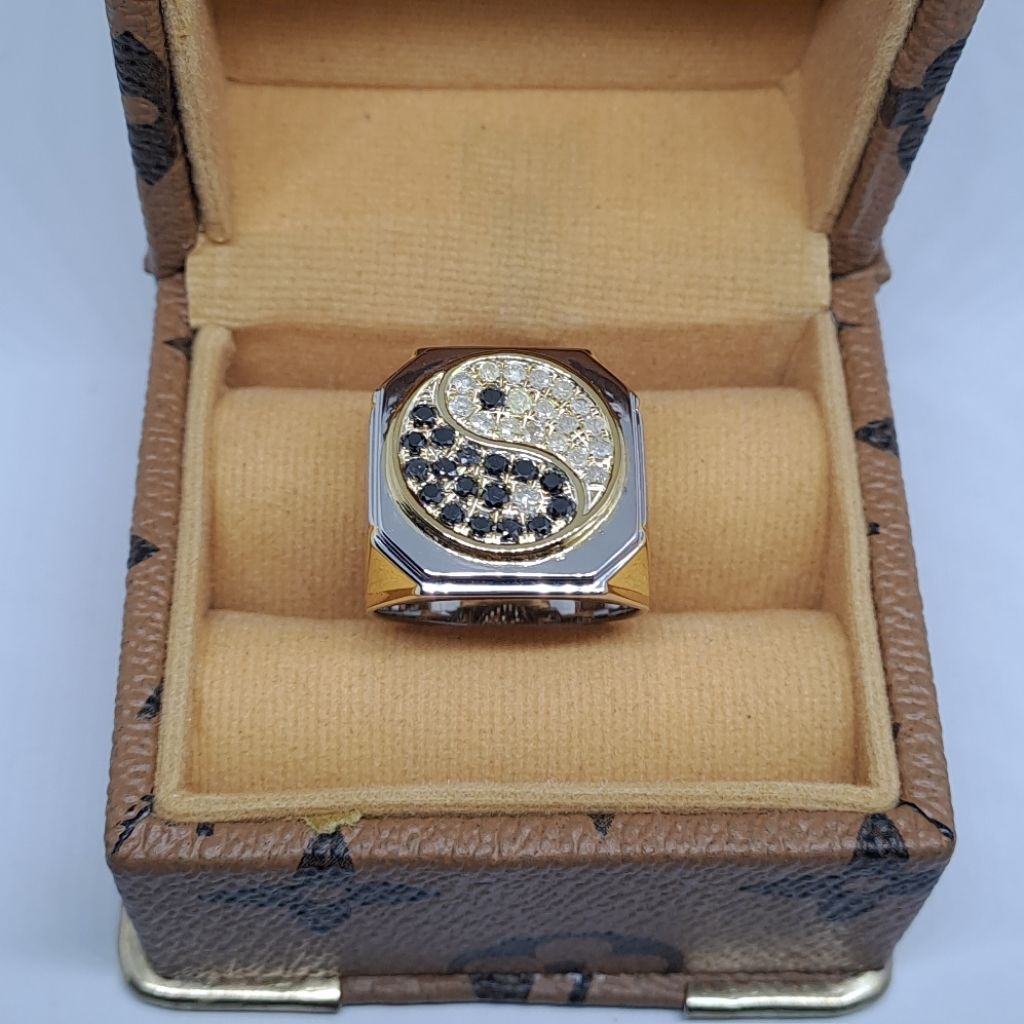 Cincin Silver Pria Jumbo Berlian Hitam | Berlian Asli