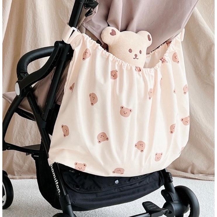 KODE T68B Baby Bitsy GirlBoy Acc Korean Bear Multipurpose Hanging Diaper Organizer Bag Pouch For Str