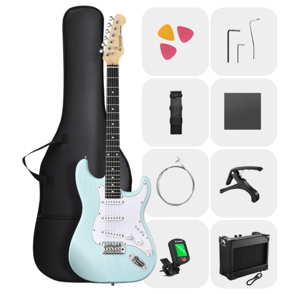 Donner DST-80 DST 80 ST Electric Guitar Elektrik gitar Kit with Amplifier - Surf Green
