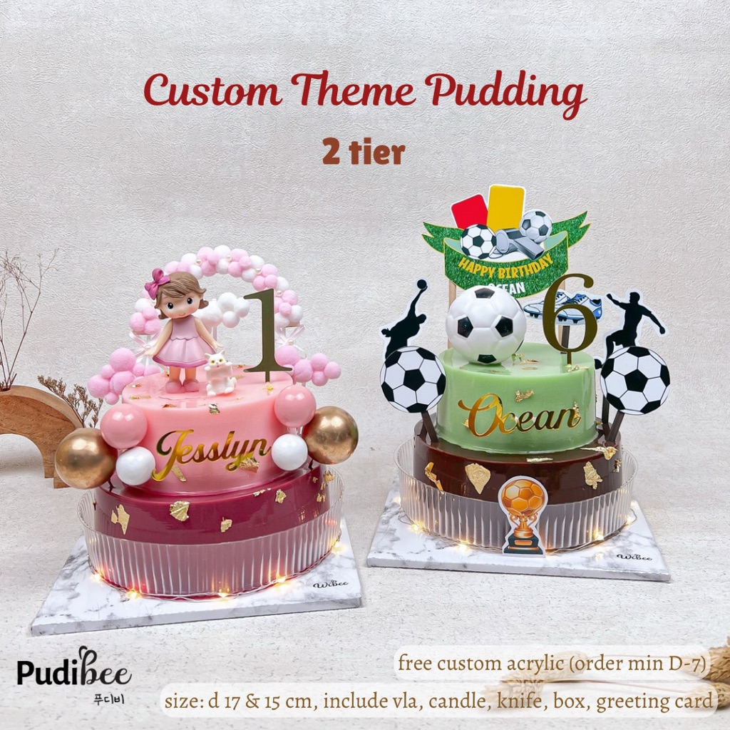 

Custom Theme Pudding (2 Tier) - Custom Puding Ulang Tahun Karakter 2 Tingkat