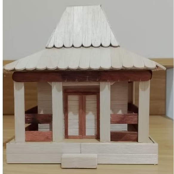 Miniatur Rumah Adat Jawa Joglo Dari Stik Es Krim