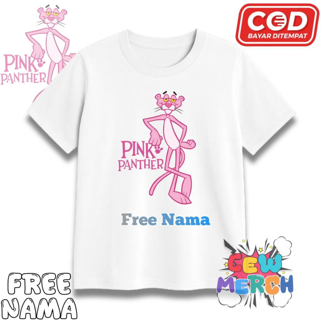 Kaos Anak PINK PANTHER - T shit anak PINK PANTHER - Kaos Anak Free Nama
